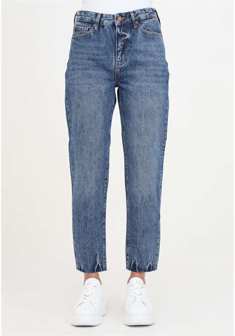 Women's indigo denim boyfriend cropped jeans ARMANI EXCHANGE | 3DYJ16Y16EZ1500